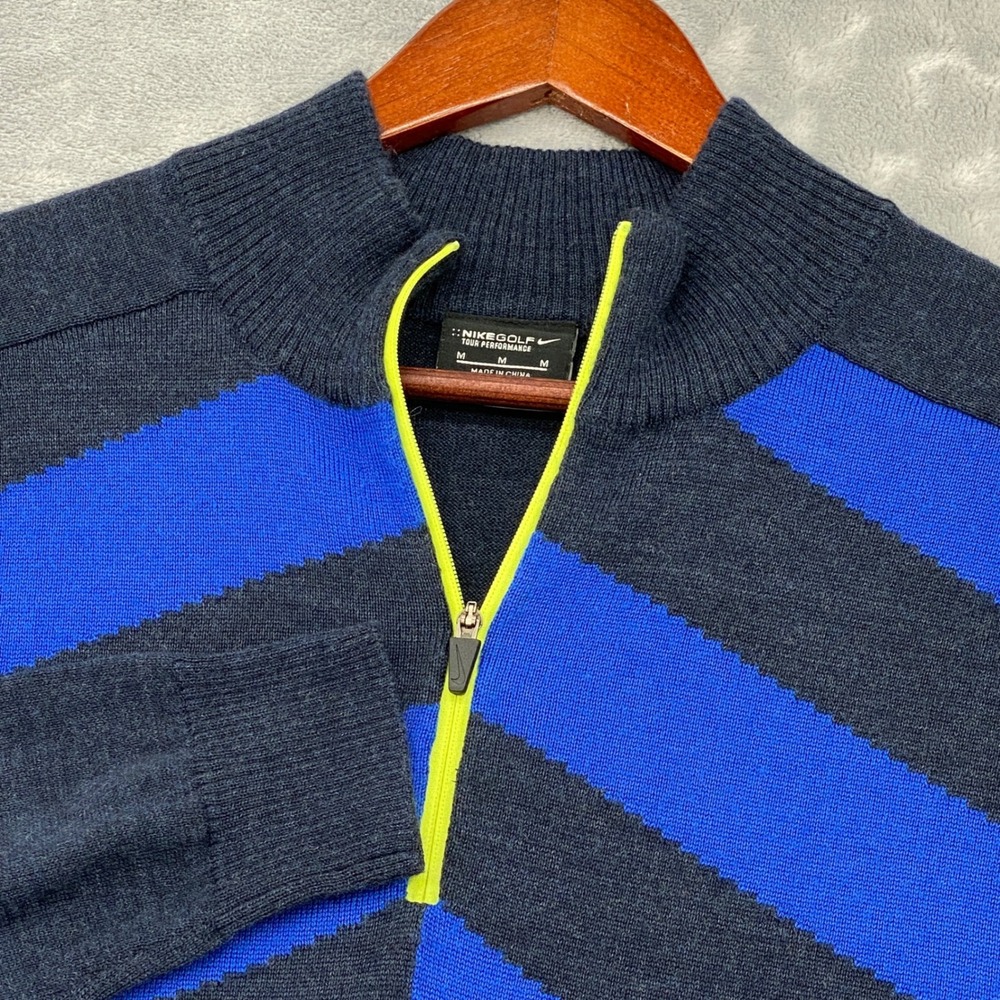 Nike Golf Tour Performance Mens Medium Merino Wool Blend 1/4 Zip Sweater 482195